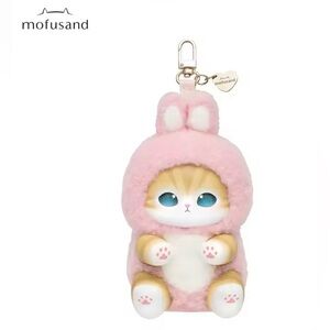 Mofusand Pink Bunny Cat Plush Keychain